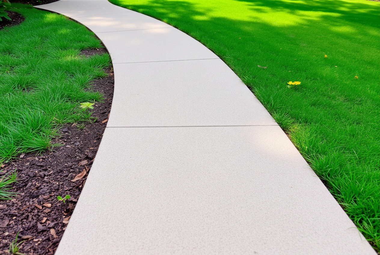 Walkway concrete resurfacing project by R&L Spray Deck in Houston